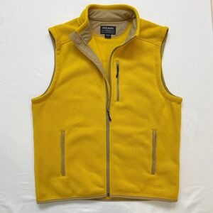 Filson Ridgeway Fleece Mens Full Zip Sleeveless Vest Pilsner Golden Yellow Large